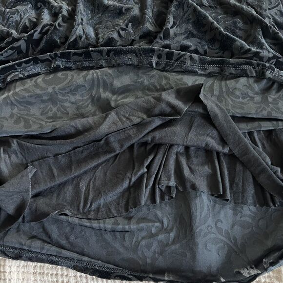 Final Touch Velvet Burnout Mini Dress Women Small Black Floral Whimsigoth Witchy - Picture 8 of 11